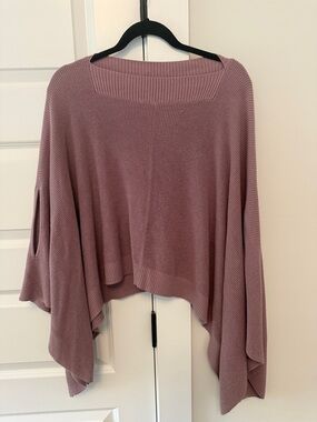 lululemon athletica Dusty Rose Draped Poncho Sweater